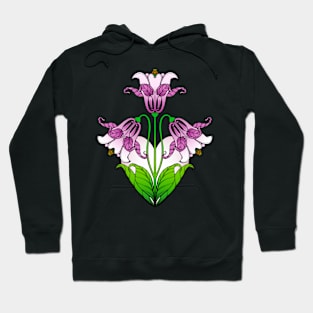 Art Nouveau Purple Love Heart Iris Hoodie